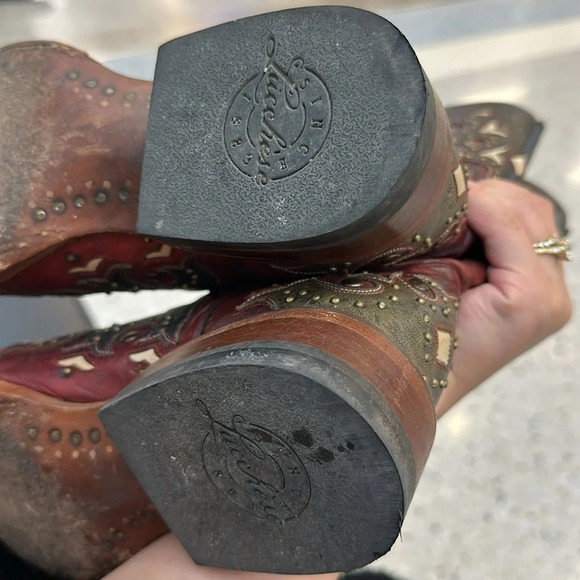 Lucchese Scarlet Studded Country Western Cowboy Boots; Women's Size 6 - Picture 11 of 13